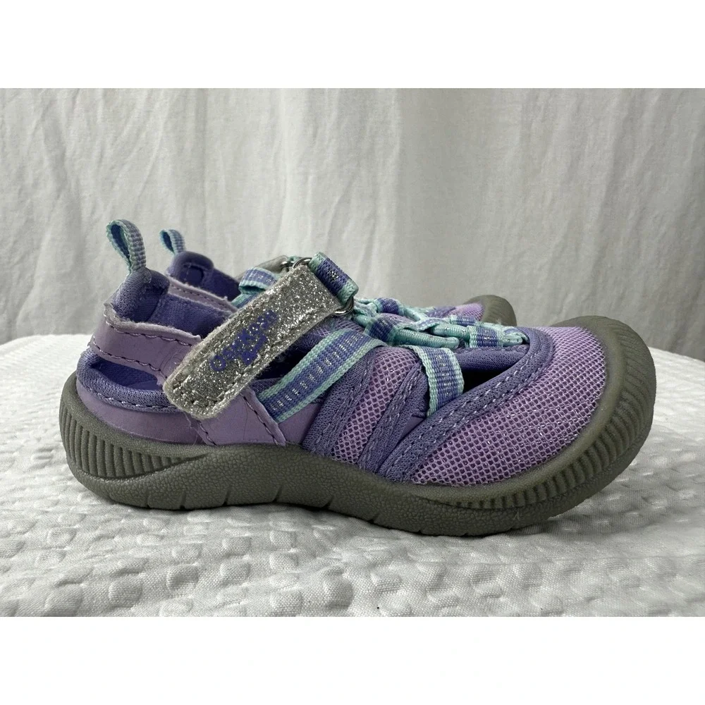 OshKosh Everplay Flexible‎ Outsole Bump Toe Sandal Purple Lilac Toddler Size 6